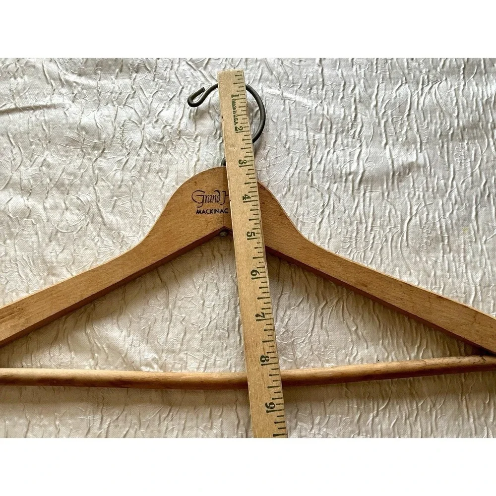 Grand Hotel Mackinac Island Michigan 1983-84 Wooden Clothes Hanger W/ Provenance